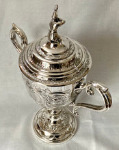 Victorian Military Silver Plated Cup & Cover with Kneeling Rifleman, circa 1870 - 1890.