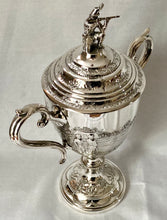 Victorian Military Silver Plated Cup & Cover with Kneeling Rifleman, circa 1870 - 1890.