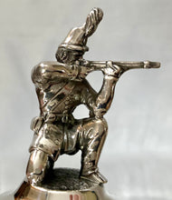 Victorian Military Silver Plated Cup & Cover with Kneeling Rifleman, circa 1870 - 1890.