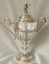 Victorian Military Silver Plated Cup & Cover with Kneeling Rifleman, circa 1870 - 1890.