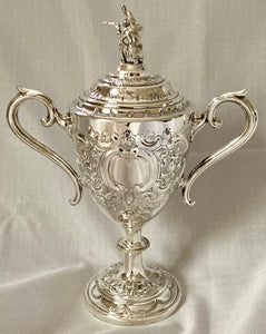 Victorian Military Silver Plated Cup & Cover with Kneeling Rifleman, circa 1870 - 1890.