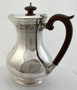 Elizabeth II Silver Hot Water Jug. Sheffield 1952 Walker & Hall. 20.3 troy ounces.