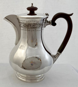 Elizabeth II Silver Hot Water Jug. Sheffield 1952 Walker & Hall. 20.3 troy ounces.