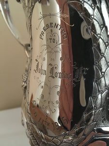 Excellent quality mid Victorian large silver plated trophy cup and cover, circa 1869.