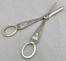 Cased Pair of Silver Plated Grape Scissors. John Sanderson & Son of Sheffield.