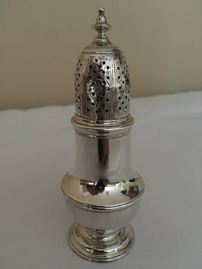 Georgian, George II, silver caster. London 1750 Samuel Wood.  2.7 troy ounces.
