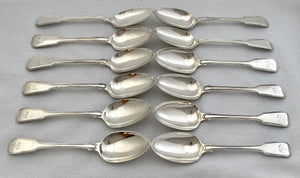 Georgian, George III, Twelve Silver Tablespoons. Crested for William Duncombe 2nd Baron Feversham. 32.8 troy ounces.