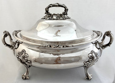 William IV Old Sheffield Plate Soup Tureen; Crested for Adams of Somerset. J. Dixon & Sons of Sheffield, circa 1835.