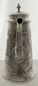 Queen Anne Britannia Silver Coffee Pot. London 1708. 22 troy ounces.