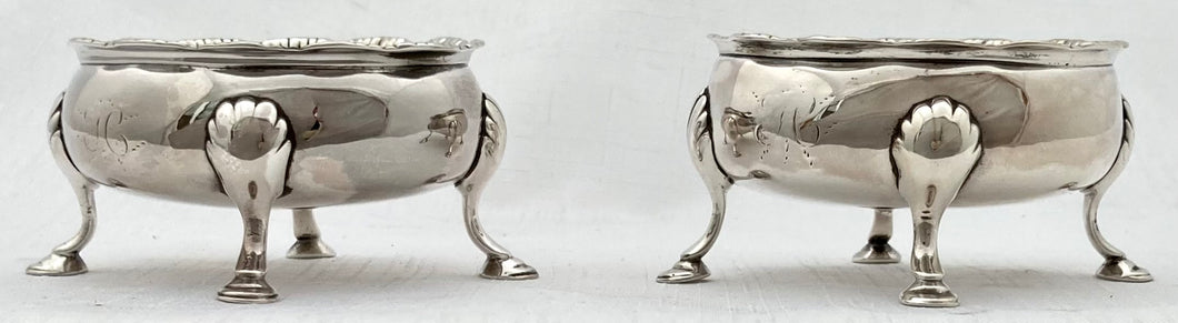 Georgian, George III, Pair of Silver Salts. London 1770/71 David Hennell I & Robert Hennell I. 3.4 troy ounces.