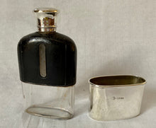 Victorian Silver and Leather Clad Hip Flask. London 1876 Charles Asprey & Charles Asprey Junior.