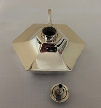 Asprey hexagonal silver table lighter, Birmingham 1936.