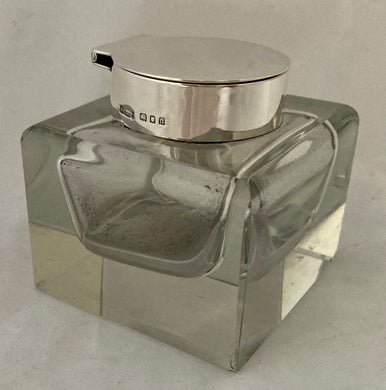 Asprey, George V, Silver & Cut Glass Cube Inkwell. London 1928 Asprey & Co. Ltd.