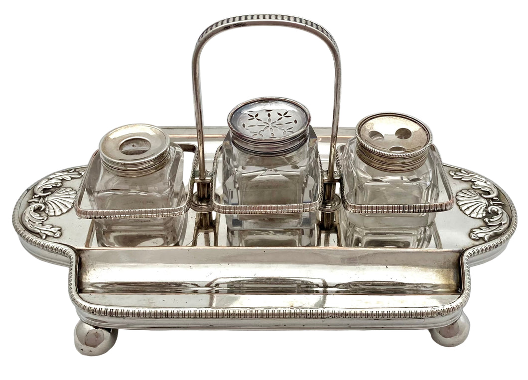 Silver Plate on Copper Inkstand.