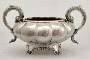 William IV Old Sheffield Plate Matched Tea Set of Melon form, circa 1835.