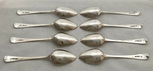 Georgian, George III, Set of Eight Silver Tablespoons. London 1801 Eley & Fearn. 17.5 troy ounces.