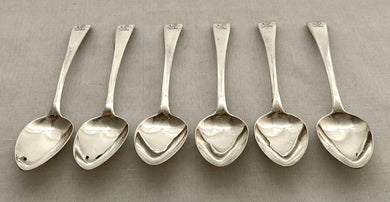 Georgian, George III, Set of Six Silver Dessert Spoons. London 1801 Eley & Fearn. 7 troy ounces.