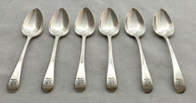 Georgian, George III, Set of Six Silver Dessert Spoons. London 1801 Eley & Fearn. 7 troy ounces.