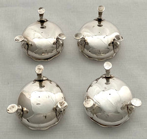 Georgian, George III, Set of Four Scottish Silver Salts. Glasgow 1776 Milne & Campbell. 11 troy ounces.