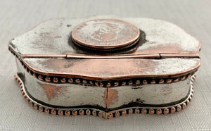 Georgian, George III, Old Sheffield Plate, Coin Inset Snuff Box.