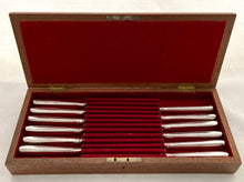 George IV Cased Set of Twelve Irish Silver Fruit Knives. Crested for 2nd Earl of Clancarty. Dublin 1825/26 Stephen Bergin.
