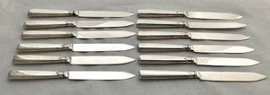 George IV Cased Set of Twelve Irish Silver Fruit Knives. Crested for 2nd Earl of Clancarty. Dublin 1825/26 Stephen Bergin.