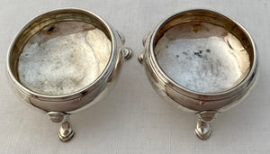 Georgian, George II, Pair of Silver Salts. London 1747 David Hennell I. 2.6 troy ounces.