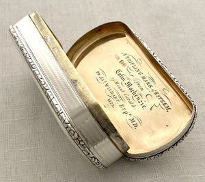Georgian, George IV, Silver Snuff Box. London 1828 Edward Edwards II. 3.9 troy ounces.