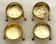 Georgian, George III, Set of Four Silver Gilt Salts. London 1787 Charles Hougham. 7 troy ounces.