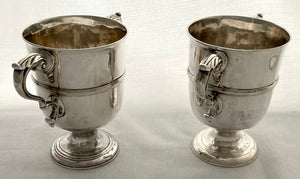 Georgian, George III, Pair of Irish Silver Loving Cups. Dublin circa 1770, Richard Tudor. 27 troy ounces.