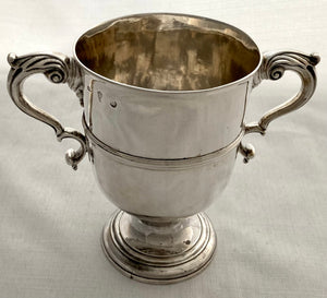 Georgian, George III, Pair of Irish Silver Loving Cups. Dublin circa 1770, Richard Tudor. 27 troy ounces.