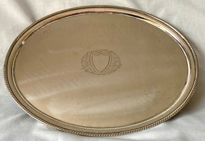 Georgian, George III, Old Sheffield Plate Oval Tray, circa 1780.