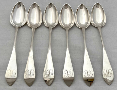 Georgian, George III, Six Scottish Silver Celtic Point Tablespoons. Edinburgh 1792 Alexander Henderson. 13.7 troy ounces.