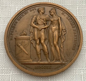 Bronze French Relief Medallion in Honour of the 1810 Marriage of Napoleon & Marie-Louise, Duchess of Parma.