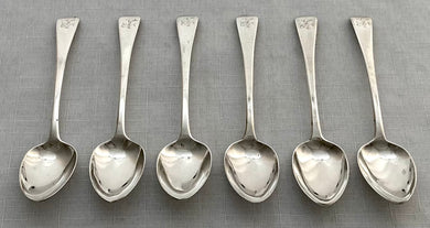 Georgian, George III, Six Silver Teaspoons. London 1819. 3.4 troy ounces.