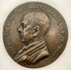 Admiral The Hon. Sir Stanley Colville G.C.B. Bronze Relief Desk Weight, Dated 1927.