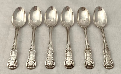 Victorian Six Silver Teaspoons. Newcastle 1845 John Walton. 4.9 troy ounces.