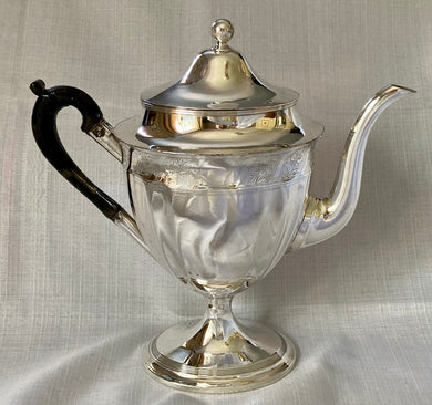 Georgian, George III, Old Sheffield Plate Pedestal Coffee Pot, circa 1790- 1800.