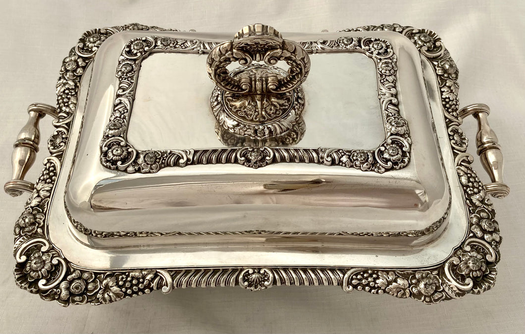 Georgian, George IV, Old Sheffield Plate Entree Dish, Cover & Warming Stand.