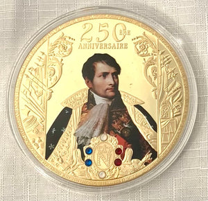 Napoleon Bonaparte 250th Anniversary 24 Carat Gold Plated Medallion.