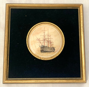 Early 20th Century English Maritime School Watercolour Miniature of HMS Victory.