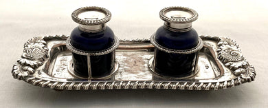 Georgian Old Sheffield Plate Inkstand, circa 1840.