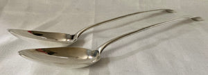 Georgian, George III, Pair of Silver Basting Spoons. London 1798 Hannah Northcote. 6.6 troy ounces.