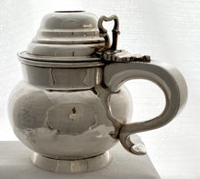 19th Century Silver Plate on Copper Armorial Beer Jug with Inset 1799 Halfpenny.