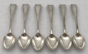 Georgian, George III, Six Silver Feather Edge Teaspoons. London 1791 Peter & Ann Bateman. 3.5 troy ounces.