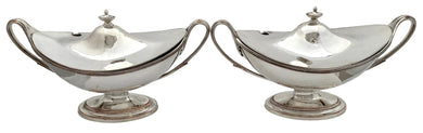 Pair of George III Old Sheffield Plate Sauce Tureens. Circa 1790.