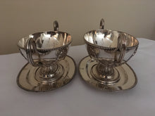 Georgian, George III, Old Sheffield Plate pair of open sauce tureens and stands. Circa 1775.