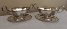 Georgian, George III, Old Sheffield Plate pair of open sauce tureens and stands. Circa 1775.