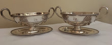 Georgian, George III, Old Sheffield Plate pair of open sauce tureens and stands. Circa 1775.