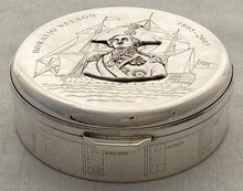 Admiral Lord Nelson Bicentenary of Death Cased Silver Box. London 2005 Richard Jarvis of Pall Mall. 6.4 troy ounces.